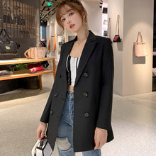 Load image into Gallery viewer, OL Casual Double Breasted Women Blazer Jacket Notched Collar Female Jackets Fashion Suits Outwear 2019 Spring Autumn Coat