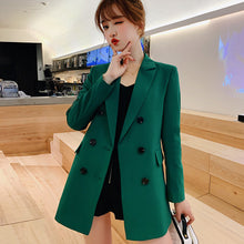 Load image into Gallery viewer, OL Casual Double Breasted Women Blazer Jacket Notched Collar Female Jackets Fashion Suits Outwear 2019 Spring Autumn Coat