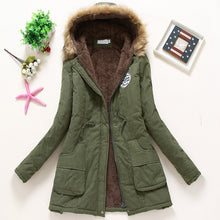 Load image into Gallery viewer, Overcoat Women Winter thick coat Warm Hooded Pockets Slim Faux Fur Parka Jacket Female