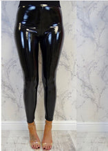 Load image into Gallery viewer, New Women Ladies Soft Stretchy Shiny PU Pants Sexy Skinny Wet Look Vinyl Leggings Trouser Pants Bottoms Hot Pants