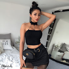 Load image into Gallery viewer, Women Sexy Metal Chain Tank Tops Female Sexy Halter Neck Chain Punk Crop Vest Top Shirts tops mujer verano 2019 610