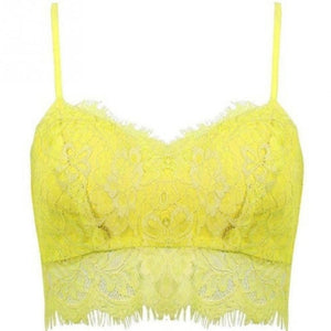 Summer Women Lace Sexy Top Sun Sleeveless Solid Tops  Unpadded Bralette Bra Bustier Zipper Back Club Crop Tank Plus Size S-XL