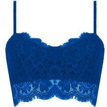 Load image into Gallery viewer, Summer Women Lace Sexy Top Sun Sleeveless Solid Tops  Unpadded Bralette Bra Bustier Zipper Back Club Crop Tank Plus Size S-XL
