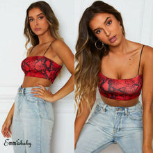 Load image into Gallery viewer, 2019 Sexy Women Strap Slim Fit Vest Snakeskin pattern Tank Crop Tops Summer Vest Off Shoulder Camisole
