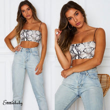 Load image into Gallery viewer, 2019 Sexy Women Strap Slim Fit Vest Snakeskin pattern Tank Crop Tops Summer Vest Off Shoulder Camisole