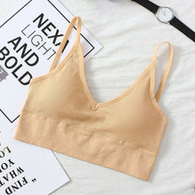 Load image into Gallery viewer, New Womens Plain Strappy Back Tie Up Halter Neck Basic Bralet Vest Bra Crop Top Casual Stretch Elastic Soft Summer Clothes