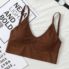 Load image into Gallery viewer, New Womens Plain Strappy Back Tie Up Halter Neck Basic Bralet Vest Bra Crop Top Casual Stretch Elastic Soft Summer Clothes