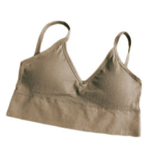 Load image into Gallery viewer, New Womens Plain Strappy Back Tie Up Halter Neck Basic Bralet Vest Bra Crop Top Casual Stretch Elastic Soft Summer Clothes