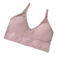 Load image into Gallery viewer, New Womens Plain Strappy Back Tie Up Halter Neck Basic Bralet Vest Bra Crop Top Casual Stretch Elastic Soft Summer Clothes