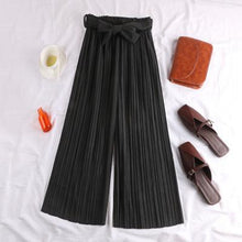Load image into Gallery viewer, Winter High-waist Pleated Woolen Pants Women 2019 Solid Wide Leg Pants Women Capris Pants  Autumn Bottoms Womens