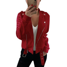 Load image into Gallery viewer, Autumn Women Basic Jackets 2019 Black Slim Lady Jacket Sweet Female Zipper Femme Outwear Plus Size Coats Long Sleeve Jackets 3XL