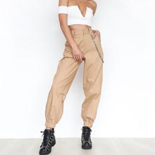 Load image into Gallery viewer, lITTHING S-3XL Plus Size Pants Women Casual High Waist Cargo Pants Women Loose Solid Trousers Pockets Elastic Waist Bottoms