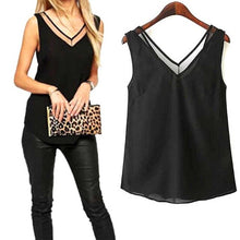 Load image into Gallery viewer, 2019 Newly Hot Sales Fashion Office Lady Chiffon Slim Loose V-Neck Sleeveless Vest Shirt Blouse Tops For Women Girls MSK66