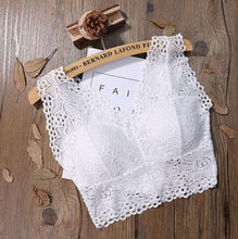 Load image into Gallery viewer, Sexy Lace Crop Top Women Fashion Floral Lace Padded Camis Bra Tank Top V Neck Underwear MM Bralett Ladies Camisole