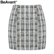 Load image into Gallery viewer, BeAvant Two-piece set plaid tweed women suit Casual streetwear blazer suits female blazer sets Office ladies blazer tops 2019