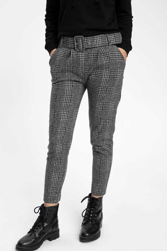 DeFacto Woman Autumn Stylish Grid Long Pants Women Pencil Pant Casual Fashion Female Bottoms Trousers-K6890AZ18WN