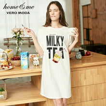 Load image into Gallery viewer, Vero Moda New Ins Style Women&#39;s 100% Cotton Letter Print Paillette T-shirt Dress | 319161524
