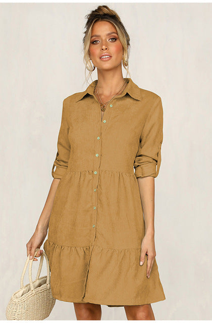 Lossky Shirt Dress Long Sleeve Women Spring Office Work Dress Chic Button White Black Ladies Slim Midi Dresses 2020 Clothes