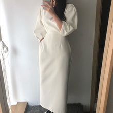 Load image into Gallery viewer, Elegant Ladies Office Dress Fashion Sexy  Solid Color Dress Women Slim Midi Dress Vestidos OL