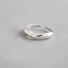 Load image into Gallery viewer, XIYANIKE 925 Sterling Silver Irregular Wave Rings Trendy Simple Geometric Handmade Jewelry for Women Couple Size 17mm Adjustable