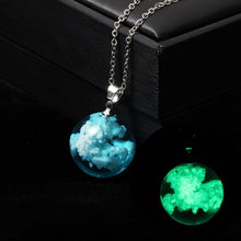 Load image into Gallery viewer, Chic Transparent Resin Rould Ball Moon Pendant Necklace Women Blue Sky White Cloud Chain Necklace Fashion Jewelry Gifts for Girl