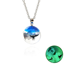 Load image into Gallery viewer, Chic Transparent Resin Rould Ball Moon Pendant Necklace Women Blue Sky White Cloud Chain Necklace Fashion Jewelry Gifts for Girl