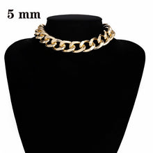 Load image into Gallery viewer, Punk Miami Cuban Choker Necklace Collar Statement Hip Hop Big Chunky Aluminum Gold Color Thick Chain Necklace Women Jewelry