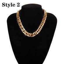 Load image into Gallery viewer, Punk Miami Cuban Choker Necklace Collar Statement Hip Hop Big Chunky Aluminum Gold Color Thick Chain Necklace Women Jewelry