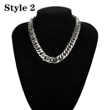 Load image into Gallery viewer, Punk Miami Cuban Choker Necklace Collar Statement Hip Hop Big Chunky Aluminum Gold Color Thick Chain Necklace Women Jewelry