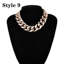Load image into Gallery viewer, Punk Miami Cuban Choker Necklace Collar Statement Hip Hop Big Chunky Aluminum Gold Color Thick Chain Necklace Women Jewelry