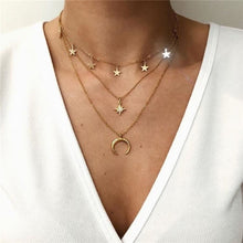 Load image into Gallery viewer, Boho Multi-element Crystal Necklaces For Women Fashion Gold Necklace Vintage Multiple Layers Pendant Necklace Jewelry Gift