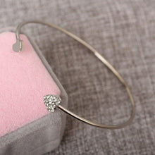 Load image into Gallery viewer, Women Silver Color Rose Gold Bracelet for Female Crystal Heart Charm Bracelet Women Bridal Wedding Fine Jewelry Gift