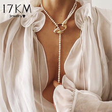 Load image into Gallery viewer, 17KM Vintage Pearl Necklaces For Women Fashion Multi-layer Shell Knot Pearl Chain Necklace 2020 NEW Coin Cross Choker Jewelry