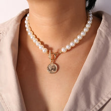 Load image into Gallery viewer, 17KM Vintage Pearl Necklaces For Women Fashion Multi-layer Shell Knot Pearl Chain Necklace 2020 NEW Coin Cross Choker Jewelry