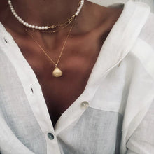 Load image into Gallery viewer, 17KM Vintage Pearl Necklaces For Women Fashion Multi-layer Shell Knot Pearl Chain Necklace 2020 NEW Coin Cross Choker Jewelry