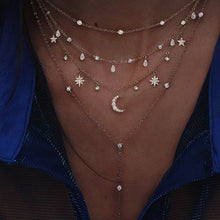 Load image into Gallery viewer, Boho Multi-element Crystal Necklaces For Women Fashion Gold Necklace Vintage Multiple Layers Pendant Necklace Jewelry Gift