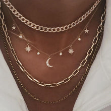 Load image into Gallery viewer, Boho Multi-element Crystal Necklaces For Women Fashion Gold Necklace Vintage Multiple Layers Pendant Necklace Jewelry Gift