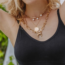 Load image into Gallery viewer, 17KM Vintage Pearl Necklaces For Women Fashion Multi-layer Shell Knot Pearl Chain Necklace 2020 NEW Coin Cross Choker Jewelry