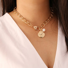 Load image into Gallery viewer, 17KM Vintage Pearl Necklaces For Women Fashion Multi-layer Shell Knot Pearl Chain Necklace 2020 NEW Coin Cross Choker Jewelry
