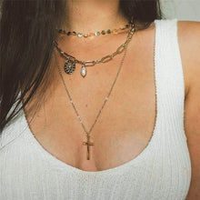 Load image into Gallery viewer, 17KM Vintage Pearl Necklaces For Women Fashion Multi-layer Shell Knot Pearl Chain Necklace 2020 NEW Coin Cross Choker Jewelry