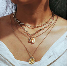 Load image into Gallery viewer, 17KM Vintage Pearl Necklaces For Women Fashion Multi-layer Shell Knot Pearl Chain Necklace 2020 NEW Coin Cross Choker Jewelry