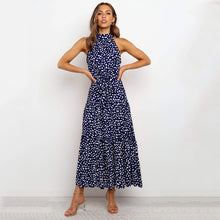 Load image into Gallery viewer, Summer Long Dress Polka Dot Casual Dresses Black Sexy Halter Strapless New 2020 Yellow Sundress Vacation Clothes For Women