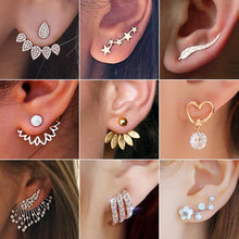 Load image into Gallery viewer, 2020 New Fashion Simulated Pearls Pendient  Angel Wings Leaf Feather Flowers Stud Earrings For Women Wedding Jewelry