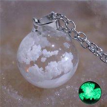 Load image into Gallery viewer, Chic Transparent Resin Rould Ball Moon Pendant Necklace Women Blue Sky White Cloud Chain Necklace Fashion Jewelry Gifts for Girl