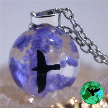 Load image into Gallery viewer, Chic Transparent Resin Rould Ball Moon Pendant Necklace Women Blue Sky White Cloud Chain Necklace Fashion Jewelry Gifts for Girl