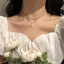 Load image into Gallery viewer, 15 Style Simple Pearl Bead Chain Choker Necklace  Crystal Leaf Tassel Necklace For Women Fashion Sex Jewelry Prom Accessories
