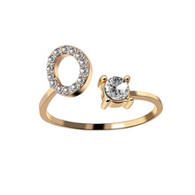Load image into Gallery viewer, A-Z Letter Gold Color Metal Adjustable Opening Ring Initials Name Alphabet Female Creative Finger Rings Trendy Party Jewelry
