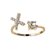 Load image into Gallery viewer, A-Z Letter Gold Color Metal Adjustable Opening Ring Initials Name Alphabet Female Creative Finger Rings Trendy Party Jewelry