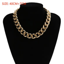 Load image into Gallery viewer, Punk Miami Cuban Choker Necklace Collar Statement Hip Hop Big Chunky Aluminum Gold Color Thick Chain Necklace Women Jewelry