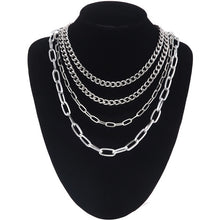 Load image into Gallery viewer, Layered Chain Necklace Neck Chains Lock Pendant  Jewelry For Women Punk Choker Padlock Goth Jewelry Grunge Aesthetic Accessories